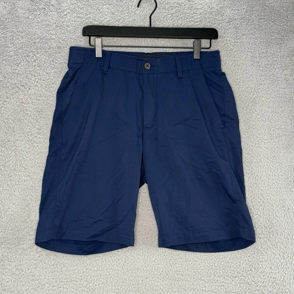 Under Armour Showdown Golf Shorts Mens 32 Navy Blue Nylon Blend HeatGear